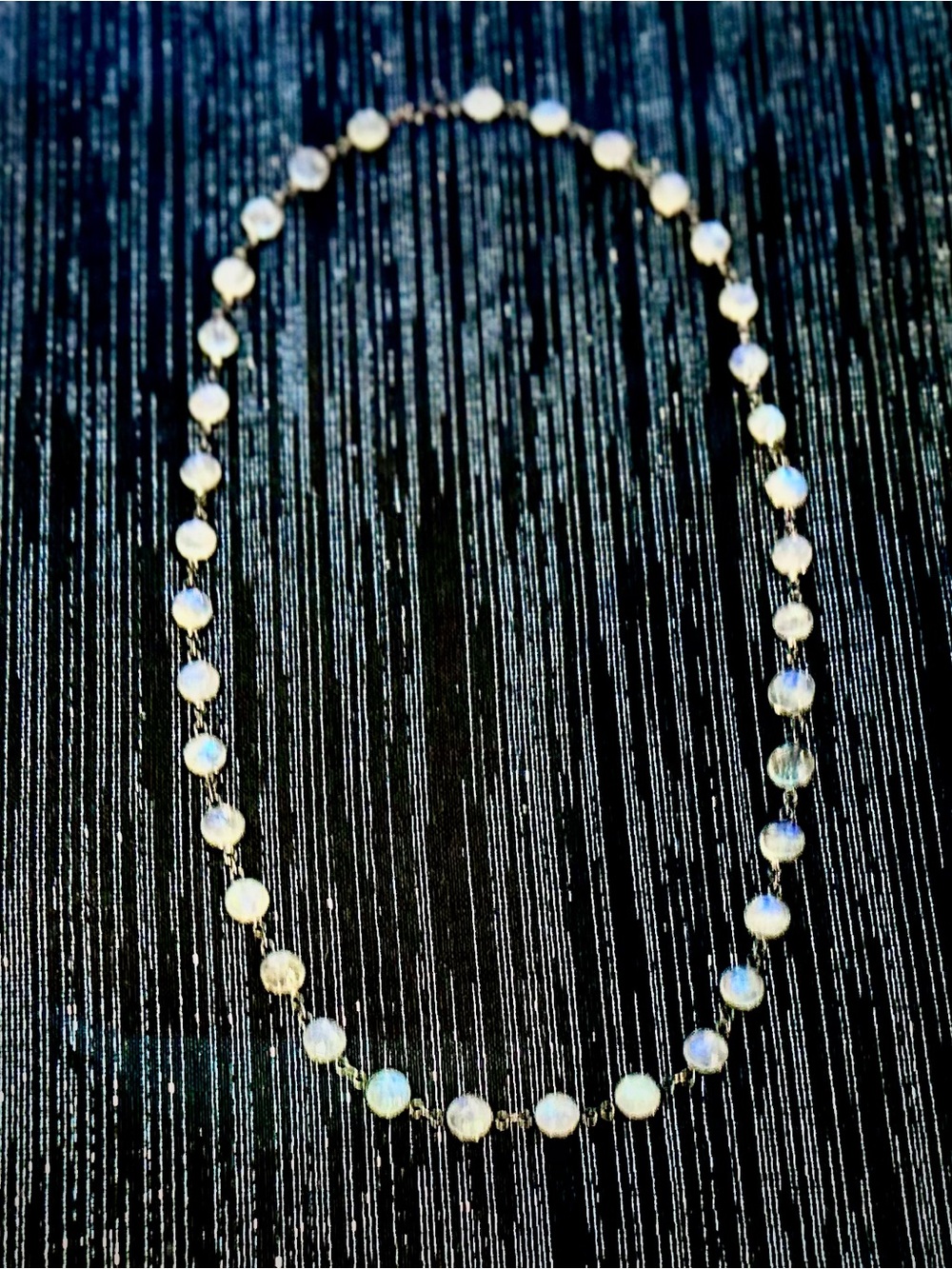 Stunning Genuine Moonstone Chained Women's Necklace